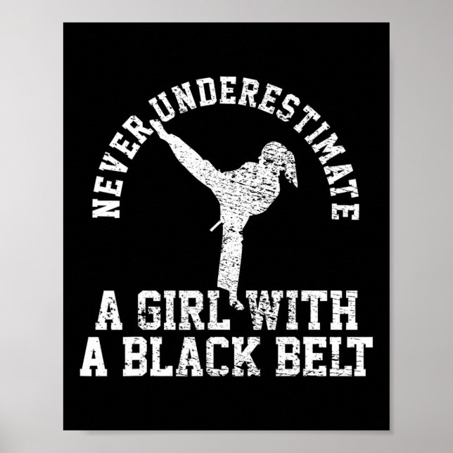 Karate Taekwondo Svart bälte  Poster (Framsidan)