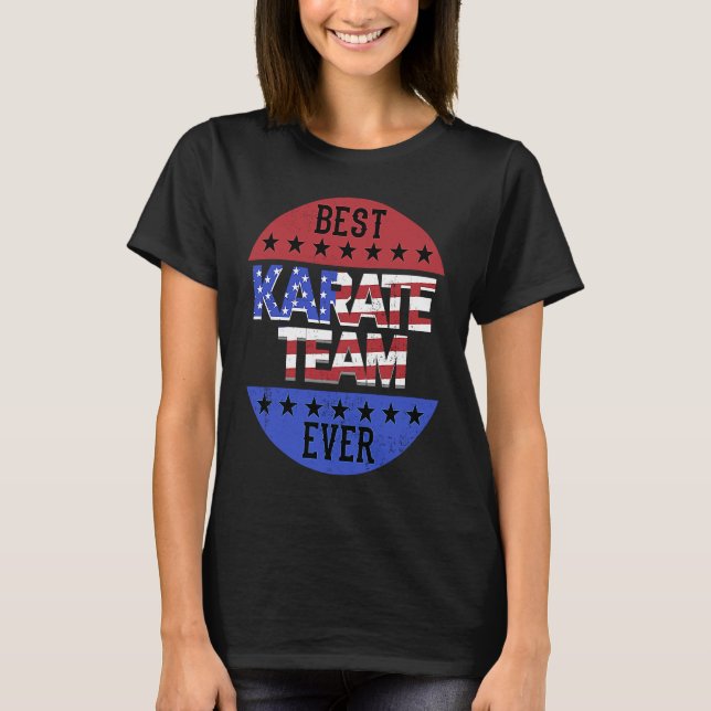 Karate Team Independence Day Patriotic Karateka US T Shirt (Framsida)