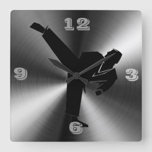 Karate Tic Toc Fyrkantig Klocka