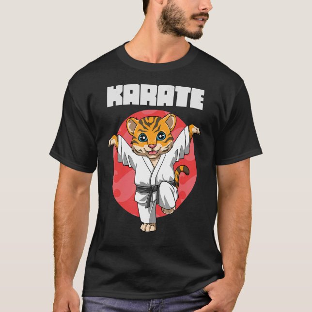 Karate Tiger Crane Kick T Shirt (Framsida)