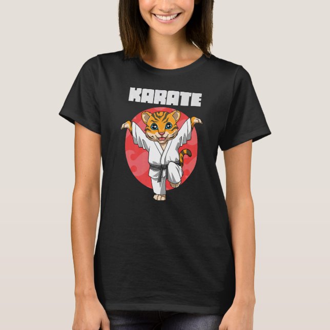Karate Tiger Crane Kick T Shirt (Framsida)