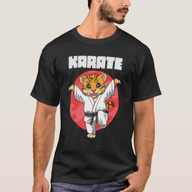 Karate Tiger Crane sparken T Shirt (Framsida)