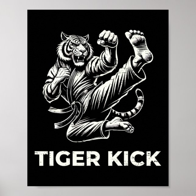 Karate Tiger Kick Fierce Martial Arts  Poster (Framsidan)