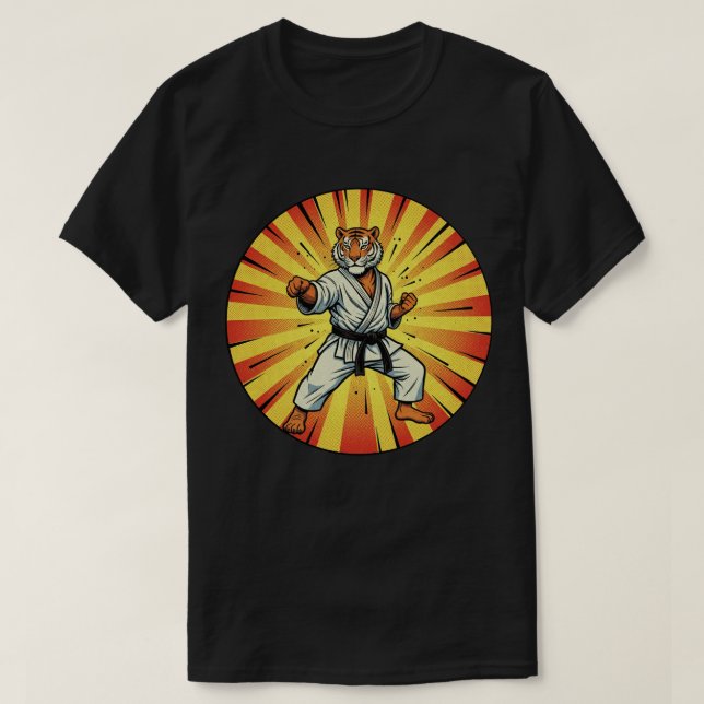 Karate Tiger Master - Kampsport Kraftfull Slag T Shirt (Design framsida)