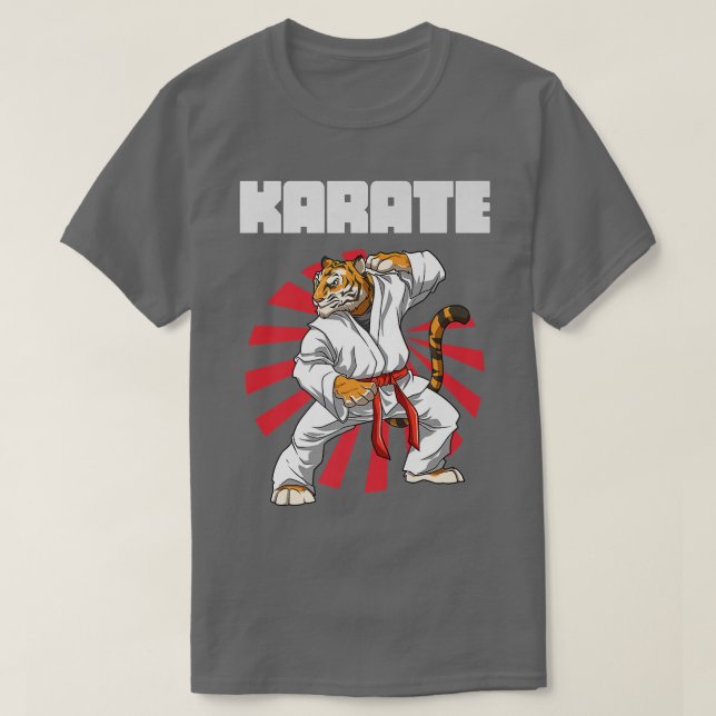 Karate Tiger och japanska Sol Karate Martial Arts T Shirt (Design framsida)