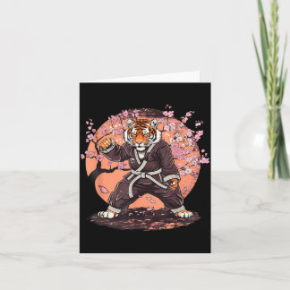 Karate Tiger Sakura Blommor Taekwondo Jiu-Jitsu Kort