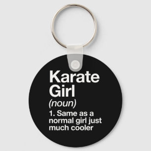 Karate Tjej Definition Rolig Sassy Sportsträning Nyckelring