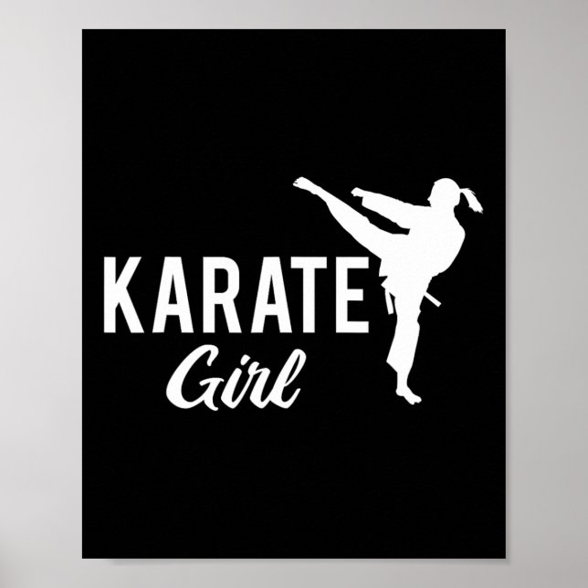 Karate tjej flätad fighter vit kampsport Ta Poster (Framsidan)