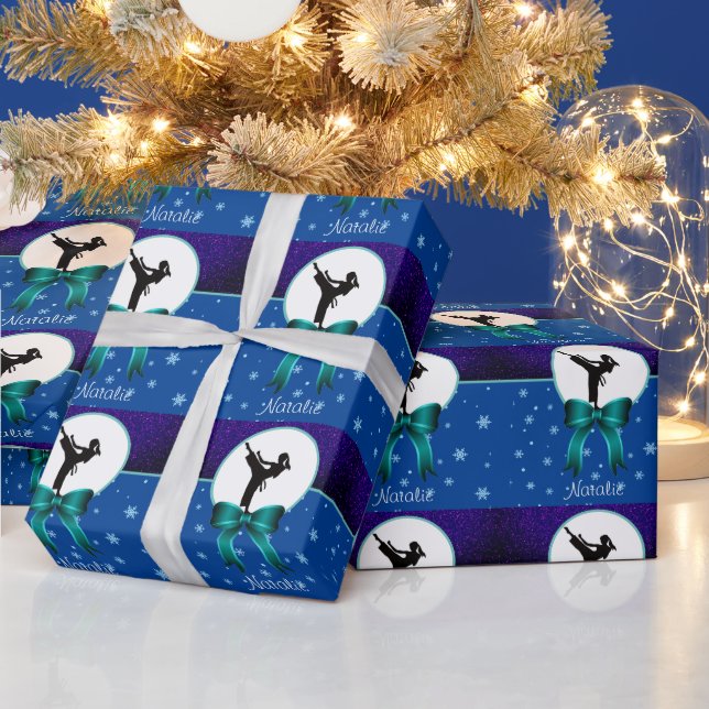 Karate tjejer Glitter och Bow Snöflinga   Presentpapper (Helgdagar)