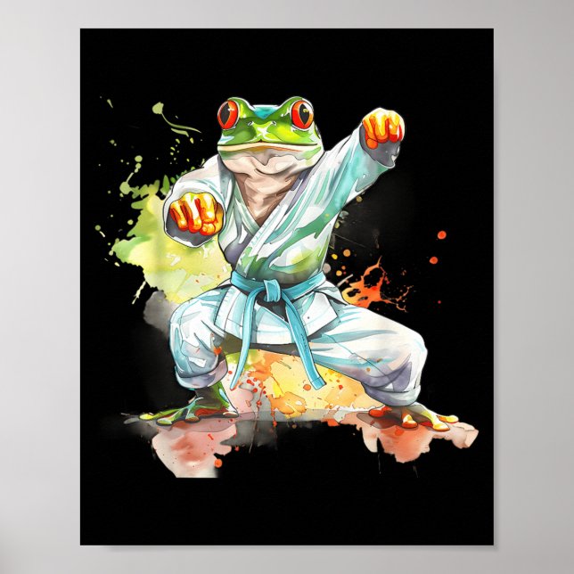 Karate Toad Jiu-Jitsu Judo Mma Taekwondo Groda Poster (Framsidan)