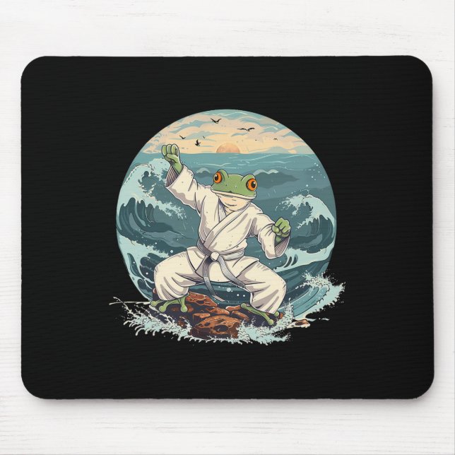 Karate Toad Taekwondo Strand Solnedgång Kampsport  Musmatta (Framsidan)