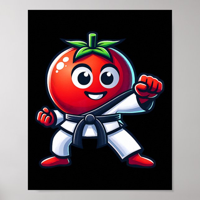 Karate Tomat Roligaste Kampsportdesign För Alla Poster (Framsidan)
