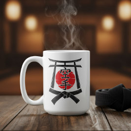 Karate - Torii gate, Sun and Kanji  Kaffemugg