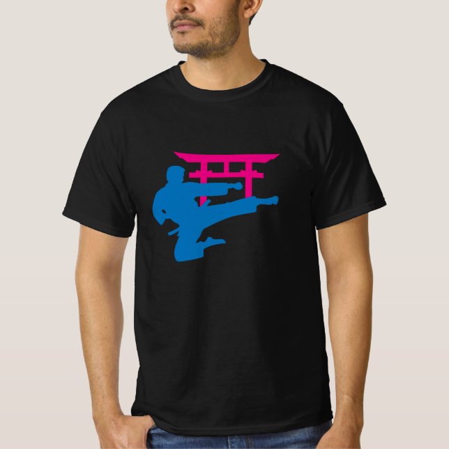 Karate Torii Neon Fighter T Shirt (Framsida)