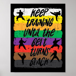 Karate Träningsbälte Blir Svart Kampsport Män Poster