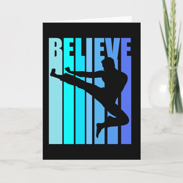 Karate Tro Birthday Black Bälte Kung fu Martial Kort (Framsida)