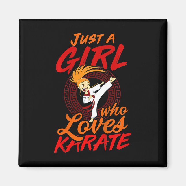 Karate-tröja för flickor magnet (Framsidan)
