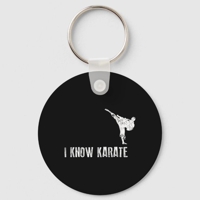 Karate-tröja Jag vet karate Cool present till kamp Nyckelring (Framsida)