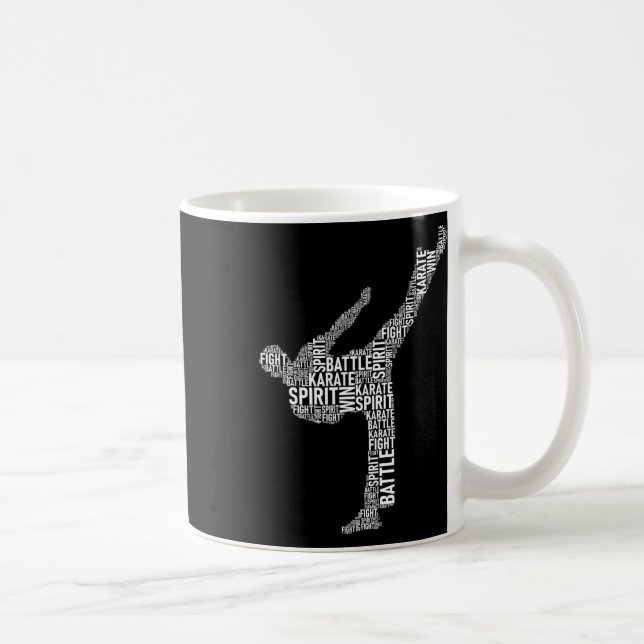 Karate Typography - Martial Arts Coach Comt Self D Kaffemugg (Höger)