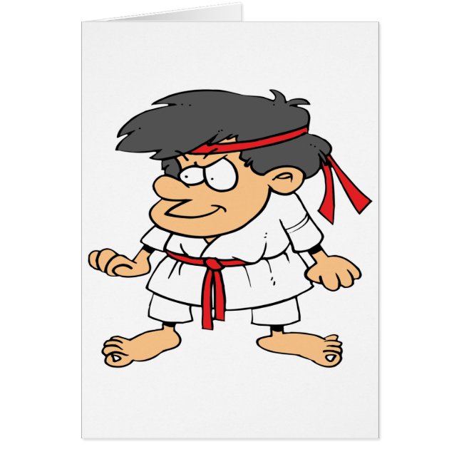 Karate-Unge Hälsningskort (Framsidan)