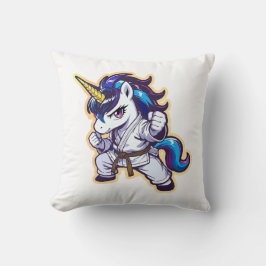 Karate Unicorn Brown Belt Fighter Kudde