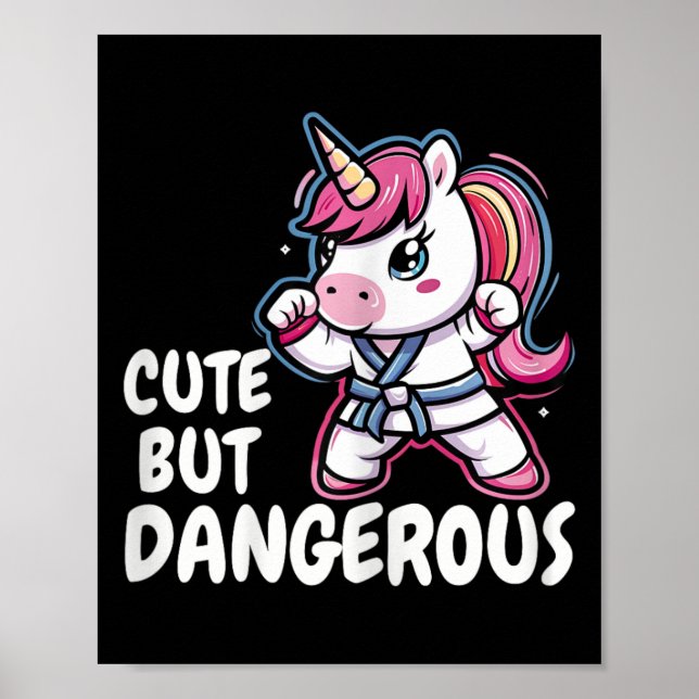 Karate Unicorn Cute men Dangerous Funny Martial Ar Poster (Framsidan)