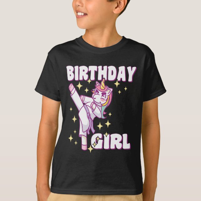 Karate Unicorn Girl T Shirt (Framsida)