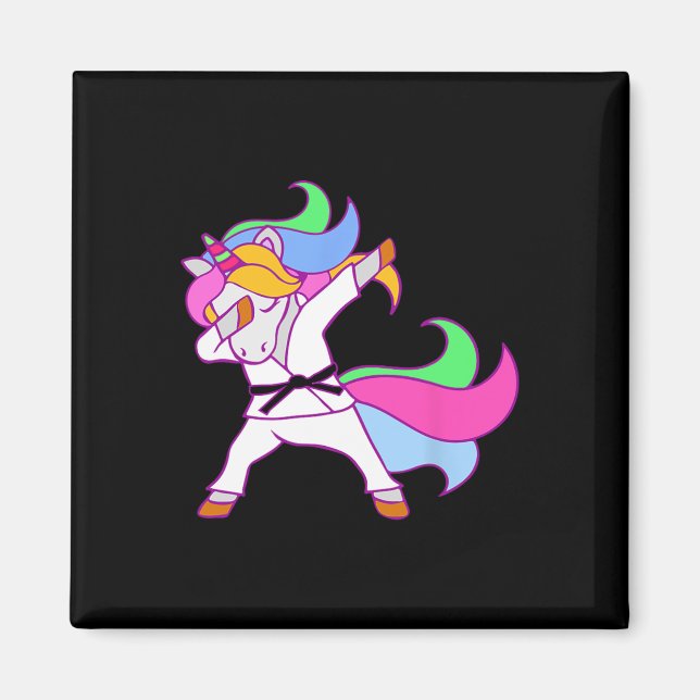Karate Unicorn Karatecorn Girls Magnet (Framsidan)