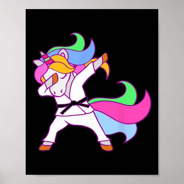 Karate Unicorn Karatecorn Girls Poster (Framsidan)