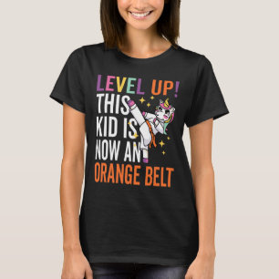 Karate Uniform Level Up Orange Bälte Award T Shirt
