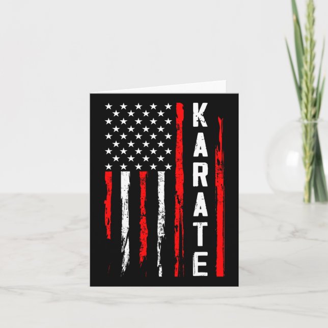 Karate Usa American Flagga Kort (Framsida)
