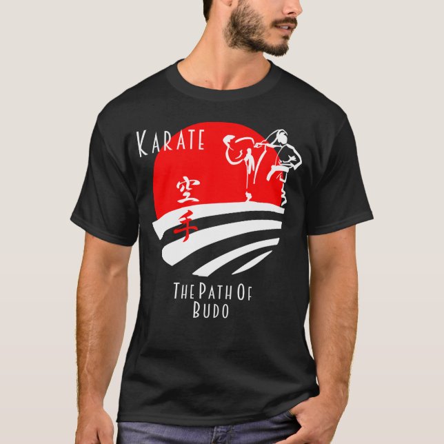 Karate Väg i Budo, samurai martialkonst T Shirt (Framsida)