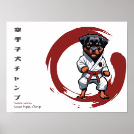 Karate Valp Mästare Poster