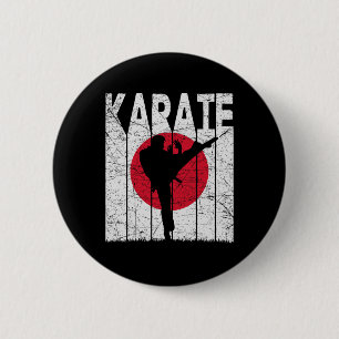 Karate Vintage Martial Arts Retro Karate Japanska Knapp