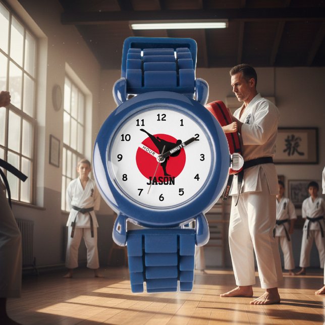 Karate watch för barn med personlig namn armbandsur (kids karate watch)