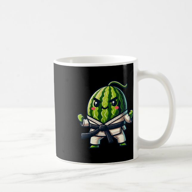 Karate Watermelon Master Cute Fighter Kaffemugg (Höger)