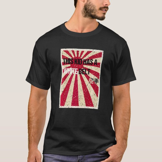 Karate White Bälte Youth T Shirt (Framsida)