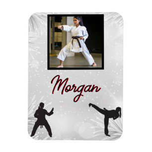 Karate Winter Personlig Photo & Namn Magnet