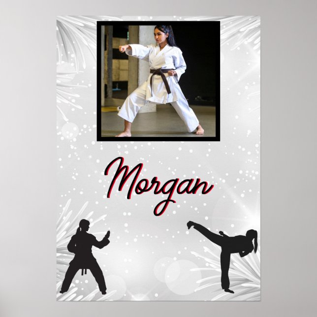 Karate Winter  Personlig Photo & Namn Poster (Framsidan)