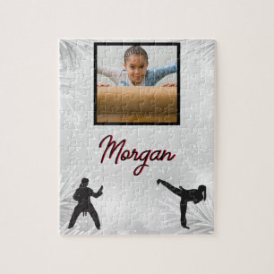 Karate Winter  Personlig Photo & Namn Pussel