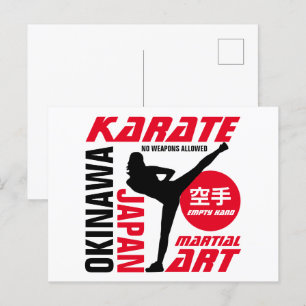 Karate Woman Vykort