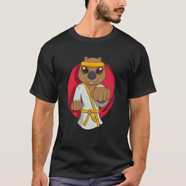 Karate Wombat Cute Rodent Wildlife Animal T Shirt (Framsida)