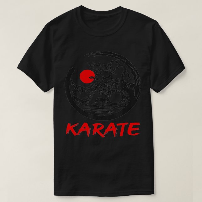 Karate Yin Yang bonsai tree  T Shirt (Design framsida)