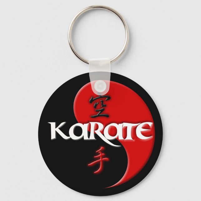 Karate Yin Yang Mörk Nyckelring (Framsida)