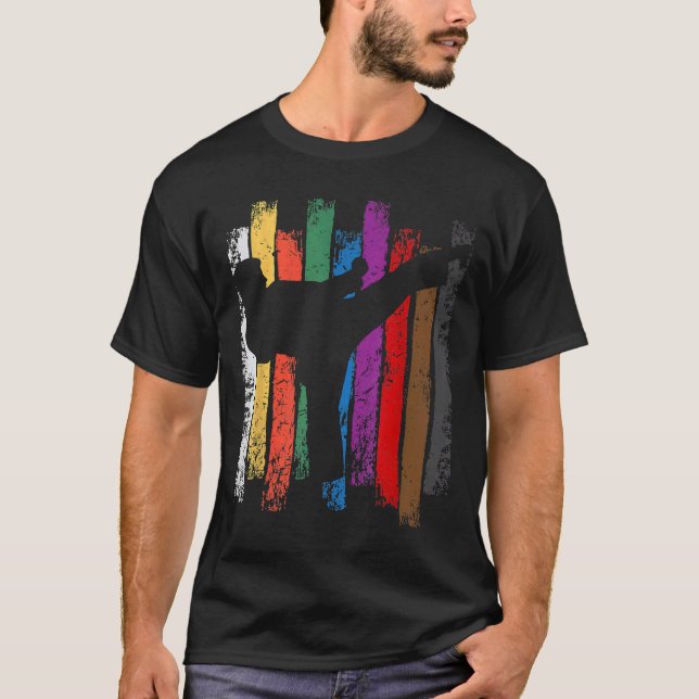 Karatebältesfärger Silhuett T Shirt (Framsida)