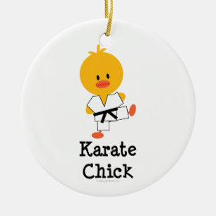 Karatechickprydnad Julgransprydnad Keramik