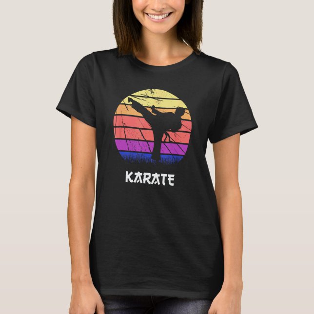 Karatefigur Träningsövningar T Shirt (Framsida)