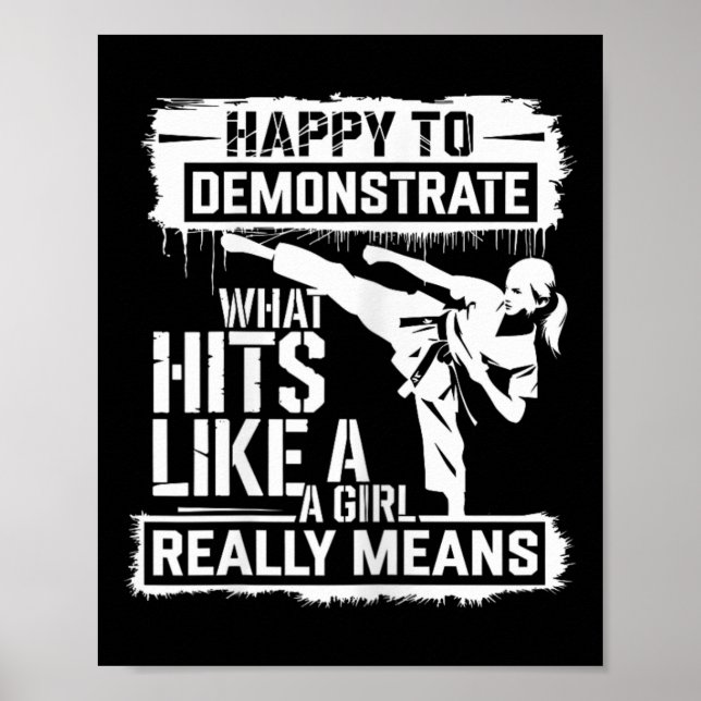 Karateflicka Attityd Empowerment Citat  Poster (Framsidan)