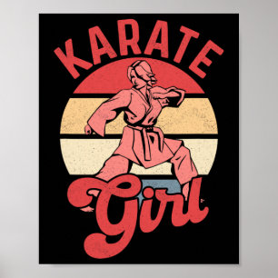 Karateflicka Karateka Självförsvar Kämpe Poster