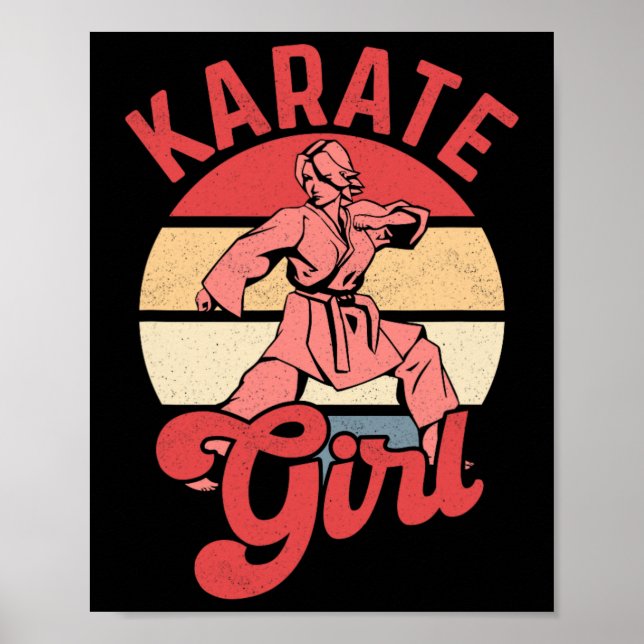 Karateflicka Karateka Självförsvar Kämpe  Poster (Framsidan)